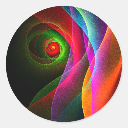 Red Green Orange Modern Abstrakt Art Pattern #22 Runder Aufkleber (Vorderseite)
