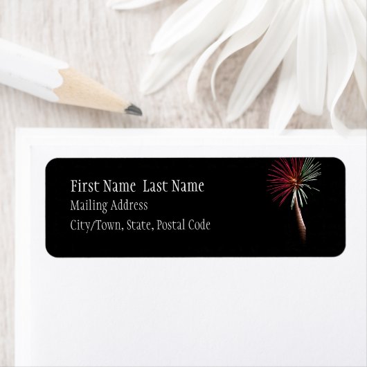 Red & Green Palm Address Label (Insitu)