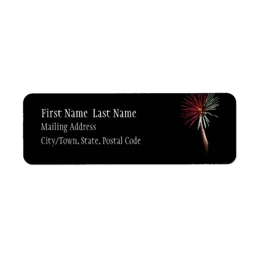 Red & Green Palm Address Label (Vorne)