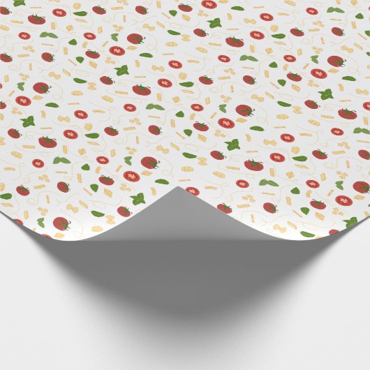 Red Green Pasta Tomato Basil Geschenkpapier (Ecke)