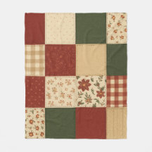 Red Green Patchwork Quilt Rustikales Bauernhaus Bl