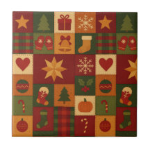 Red Green Patchwork Quilt Rustikales Bauernhaus Bl