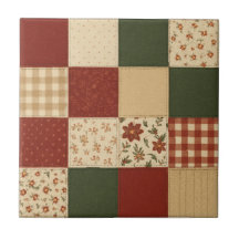 Red Green Patchwork Quilt Rustikales Bauernhaus Bl