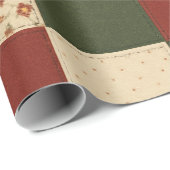 Red Green Patchwork Quilt Rustikales Bauernhaus Bl Geschenkpapier (Rolleneckpunkt)