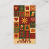 Red Green Patchwork Quilt Rustikales Bauernhaus Bl Visitenkarte (Vorderseite)