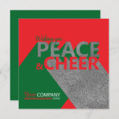 Red & Green, Peace & Cheer Card Einladung (Vorne/Hinten)