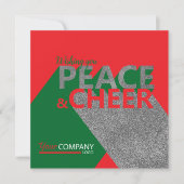 Red & Green, Peace & Cheer Card Einladung (Vorderseite)