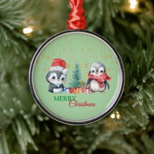 Red Green Penguin Santa Merry Weihnachtsfest Party Ornament Aus Metall