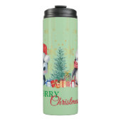 Red Green Penguin Santa Merry Weihnachtsfest Party Thermosbecher (Vorderseite)