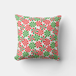 Red Green Peppermint Candy Swirl Kissen