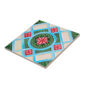 Red Green Peranakan Floral Geometric Ornamental Fliese (Seite)