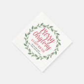 Red Green Personalisiert Frohe Weihnachtsfeier Serviette (Ecke)