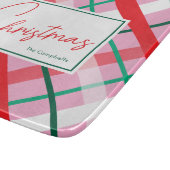 Red Green Pink Christmas Plaid Cutting Board Schneidebrett (Ecke)
