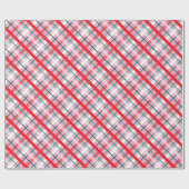 Red Green Pink Christmas Plaid Wrapping Paper Geschenkpapier (Flach)