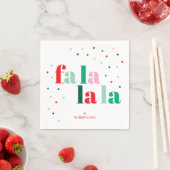 Red Green Pink Fa La La La Christmas Paper Napkin Serviette (Beispiel)