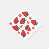 Red Green Pink Simple Strawberries Napkins Serviette (Ecke)