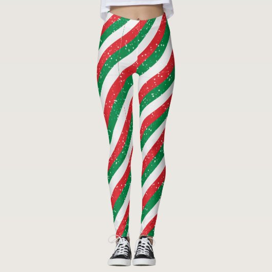 Red Green Plaid Christmas Leggings for Women (Vorderseite)