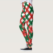 Red Green Plaid Christmas Leggings Women (Links)