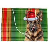 Red Green Plaid German Shepherd Dog Lover Holiday Große Geschenktüte (Rückseite)