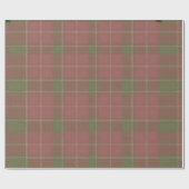 Red Green Plaid Pattern Wrapping Paper Geschenkpapier (Flach)