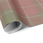 Red Green Plaid Pattern Wrapping Paper Geschenkpapier (Rolleneckpunkt)