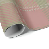 Red Green Plaid Pattern Wrapping Paper Geschenkpapier (Rolleneckpunkt)