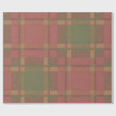 Red Green Plaid Pattern Wrapping Paper Geschenkpapier (Flach)