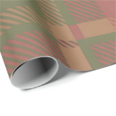 Red Green Plaid Pattern Wrapping Paper Geschenkpapier (Rolleneckpunkt)