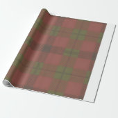 Red Green Plaid Pattern Wrapping Paper Geschenkpapier (Ungerollt)