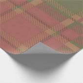 Red Green Plaid Pattern Wrapping Paper Geschenkpapier (Ecke)