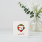 Red Green Poinsettia Mongram Weihnachtszeit Begleitkarte (Stehend Vorderseite)