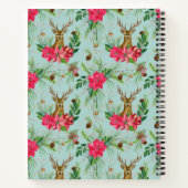 Red Green Poinsettia Wreath Antler Weihnachten Notizblock (Rückseite)