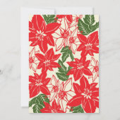 Red & Green Poinsettias Weihnachtsfeier Einladung (Rückseite)
