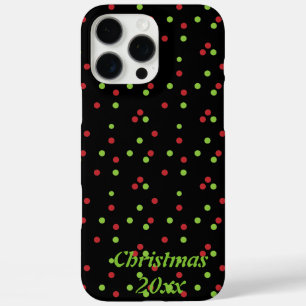 Red & Green Poka Punkte auf Black Phone Case