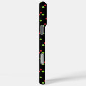 Red & Green Poka Punkte auf Black Phone Case (Rückseite / Rechts)