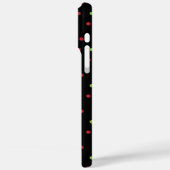 Red & Green Poka Punkte auf Black Phone Case (Rückseite / Links)