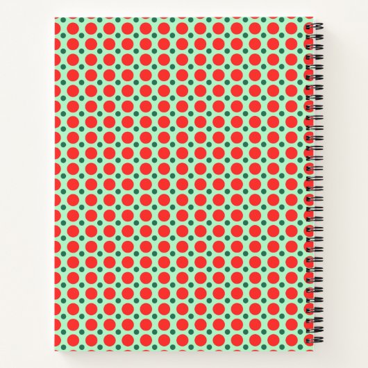 Red & Green Polka Dot Christmas Journal Notizblock (Rückseite)