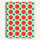 Red & Green Polka Dot Christmas Journal Notizblock (Vorderseite)