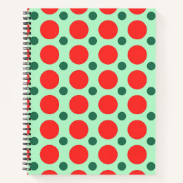 Red & Green Polka Dot Christmas Journal Notizblock