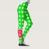 Red & Green Polka Dot Monogram Leggings (Rechts)