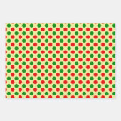 Red Green Polka Dot Musterpapier Geschenkpapier Set (Vorderseite 2)