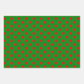 Red Green Polka Dot Musterpapier Geschenkpapier Set (Vorderseite)