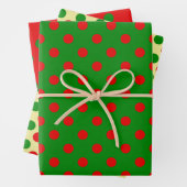 Red Green Polka Dot Musterpapier Geschenkpapier Set (Beispiel)