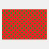 Red Green Polka Dot Musterpapier Geschenkpapier Set (Vorderseite 3)