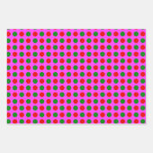 Red Green Polka Dot Pattern Pink Weihnachten Geschenkpapier Set (Vorderseite)