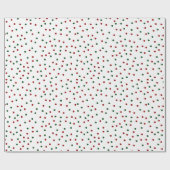 Red Green Polka Dot Pattern Weihnachten Geschenkpapier (Flach)