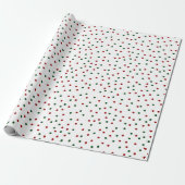 Red Green Polka Dot Pattern Weihnachten Geschenkpapier (Ungerollt)