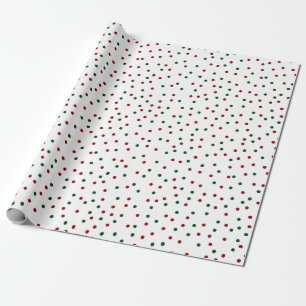 Red Green Polka Dot Pattern Weihnachten Geschenkpapier