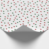 Red Green Polka Dot Pattern Weihnachten Geschenkpapier (Ecke)