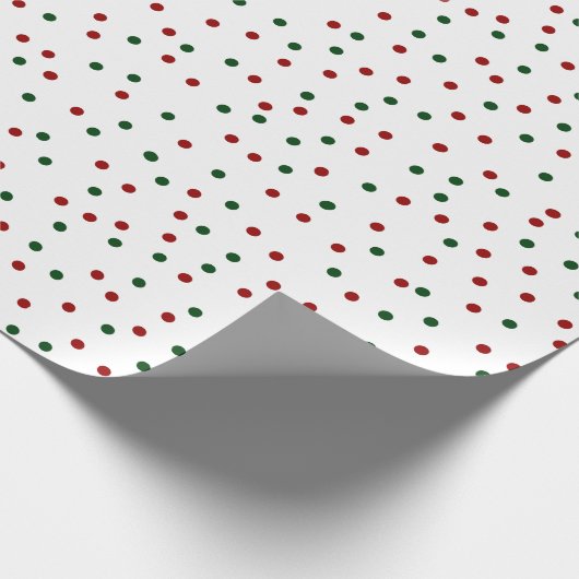 Red Green Polka Dot Pattern Weihnachten Geschenkpapier (Ecke)